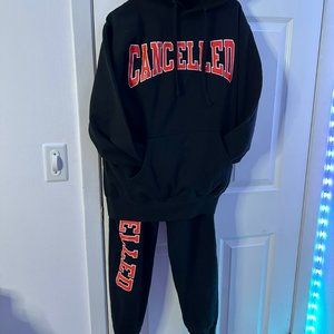 Cancelled Hoodie & Sweatpants in Black- Tana Mongeau Merch